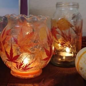 diy fall leaves lantern craft