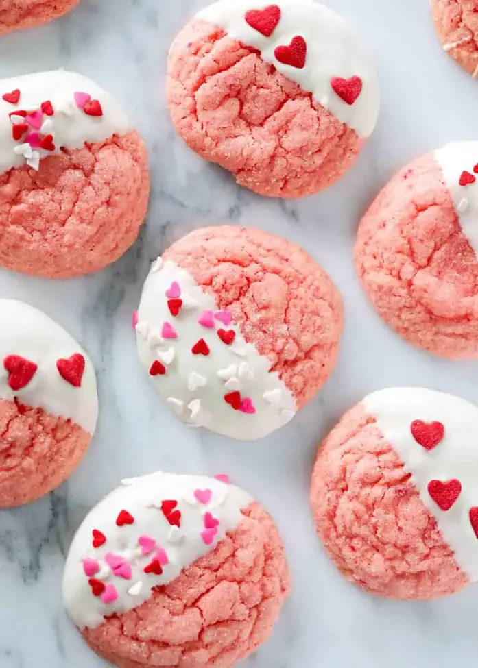 Valentine's Day Cake Mix Cookies