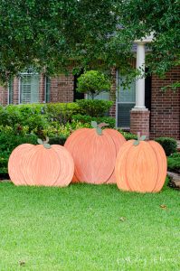 Wooden pumpkin yard decorations