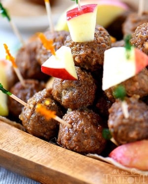 Slow Cooker Apple Cider Maple Meatballs Fall Appetizer