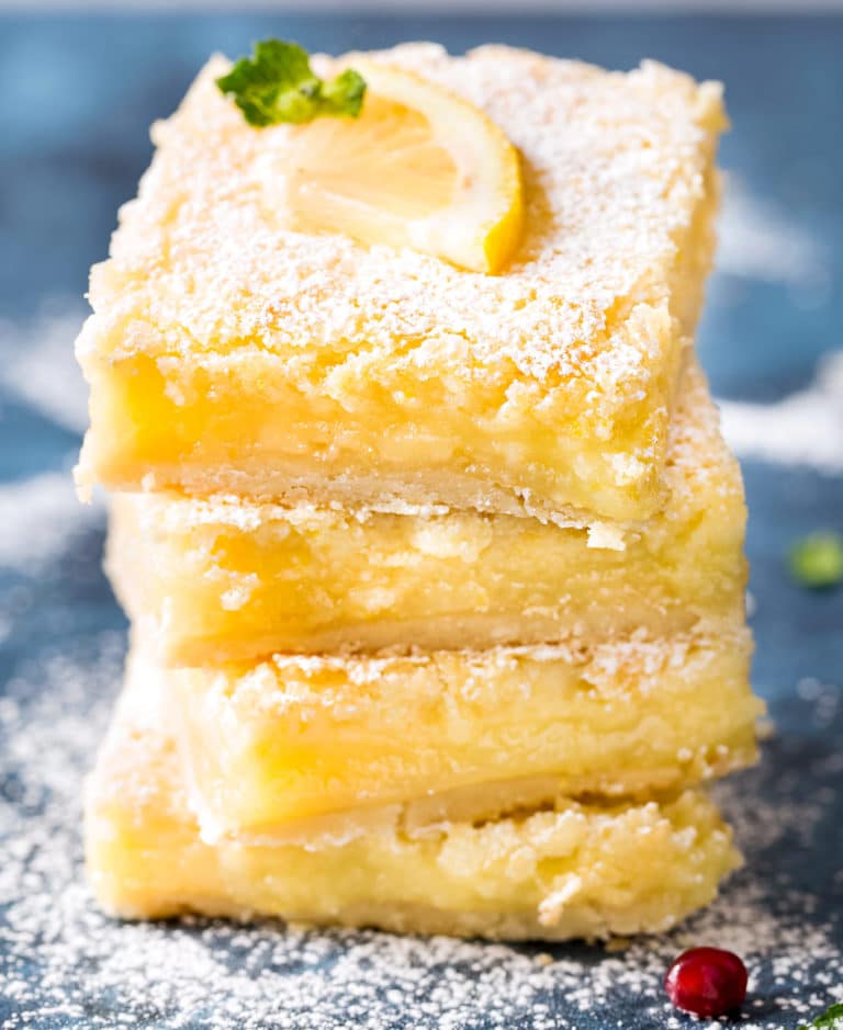 Creamy Lemon Bars stack