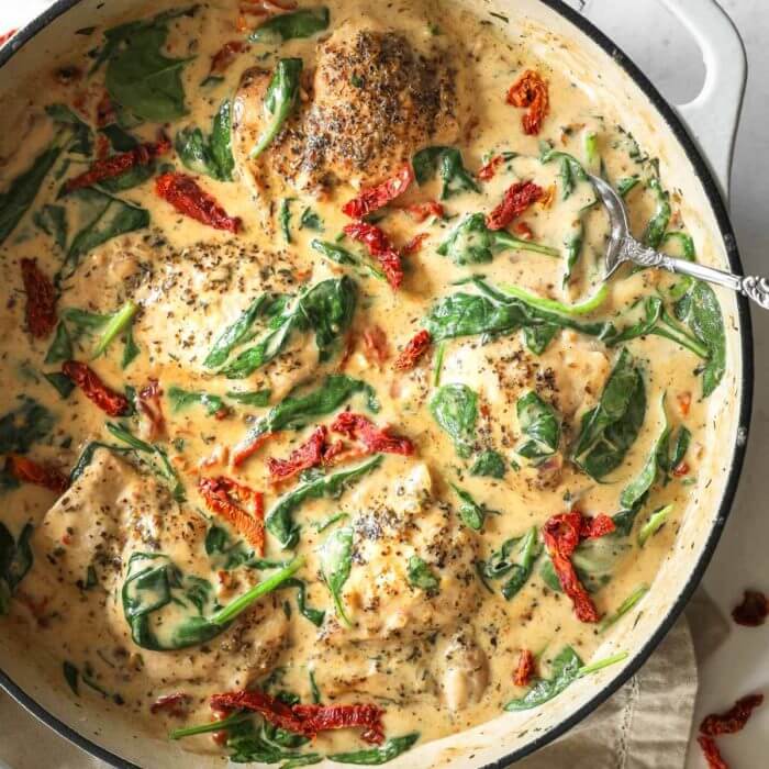 Creamy tuscan chicken no dairy 9