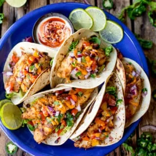 Crispy Fish Tacos with Pico De Gallo Recipe square FS