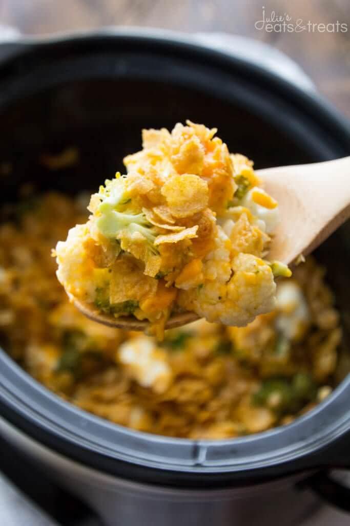 Crock-Pot-Cheesy-Broccoli-Cauliflower-Casserole-Spoon