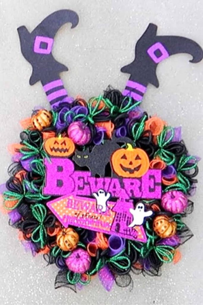 DIY Dollar Tree Halloween Deco Mesh Wreath