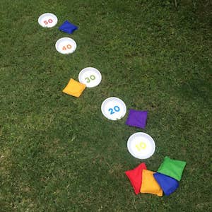 DIY Bean Bag Toss summer activity for kids