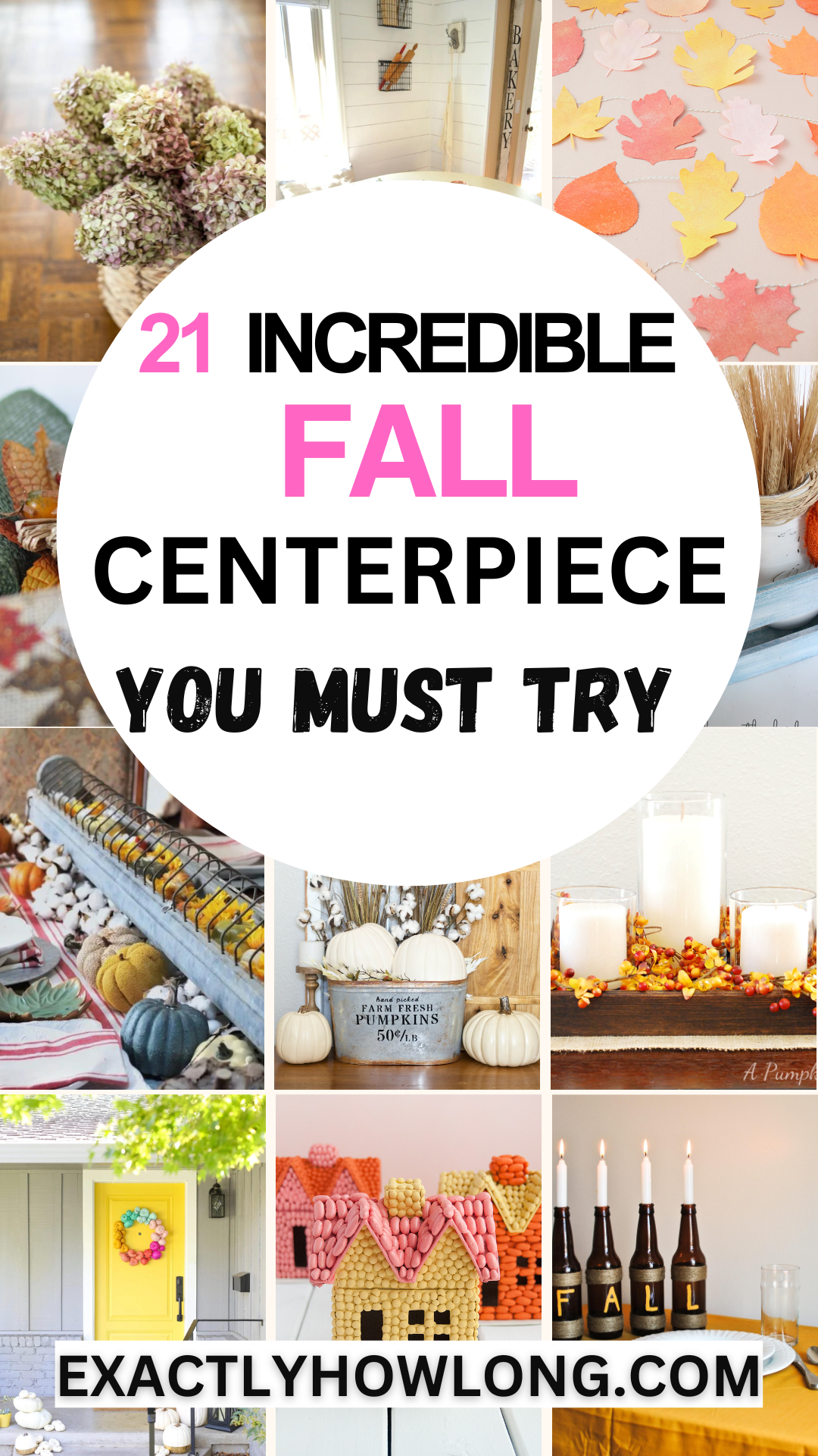 Inexpensive DIY autumn centerpieces for party table decor