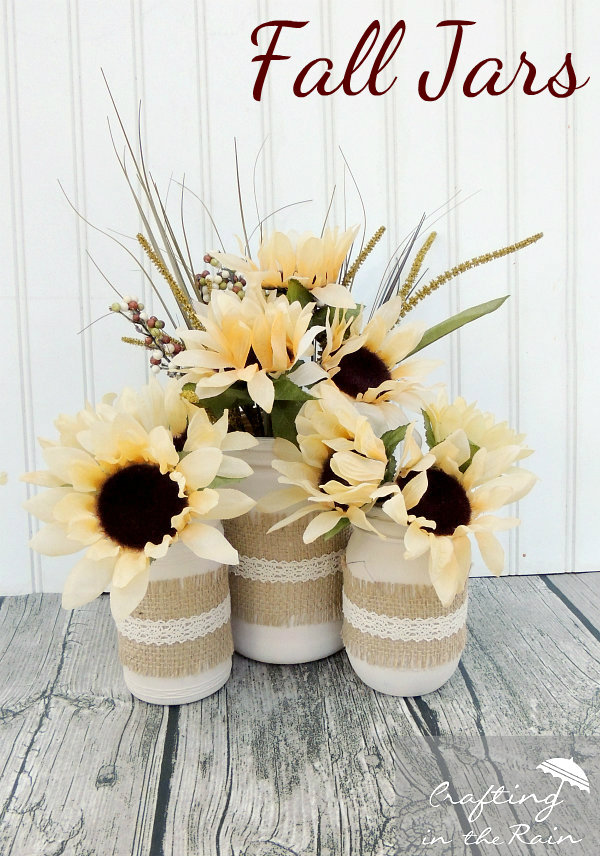 Fall Jars with Dollar Store Flowers