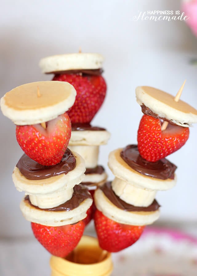 fruit nutella pancake breakfast kabobs