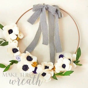 felt flowers spring wreath