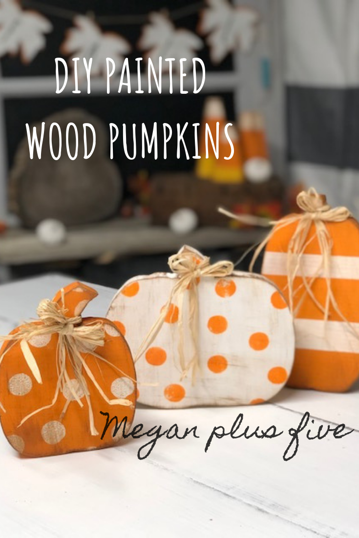 How+to+paint+wood+pumpkins+for+your+rustic+decor.+Distressing+and+applying+wax+to+make+them+even+more+adorable.+Add+some+stripes+and+polk a dots+too+to+give+them+a+modern+twist