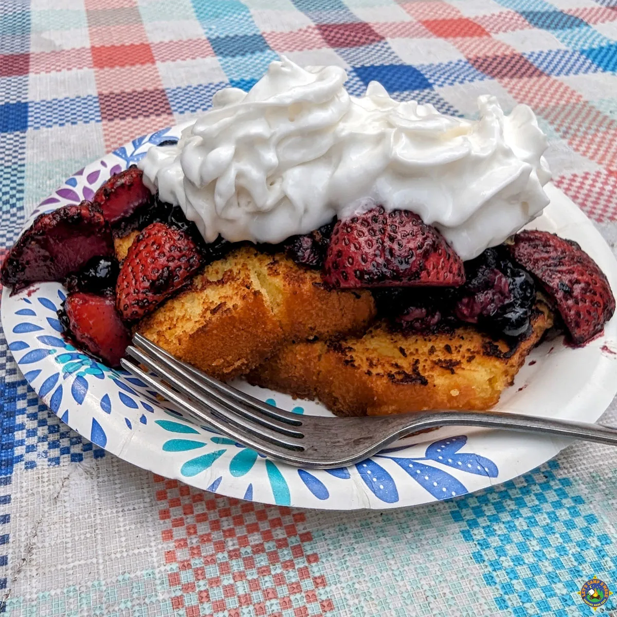 grilled berries on lemon pound cake