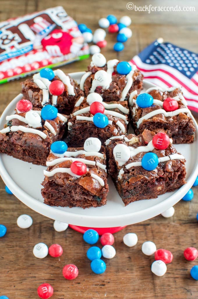 Marshmallow Crunch Brownies Decicious easy dessert perfect for Memorial Day or the 4th of July