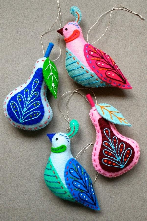 PARTRIDGE & PEAR FELT ORNAMENTS