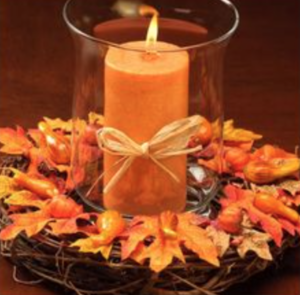 maple candle centerpiece