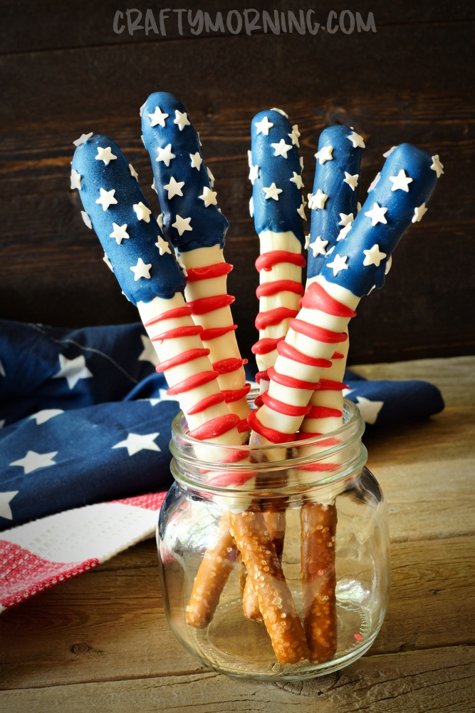 american flag pretzel rods