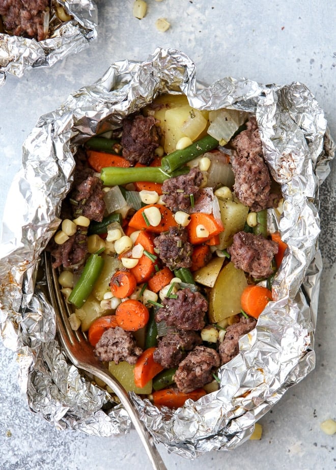 beef veggie tin foil dinners 4