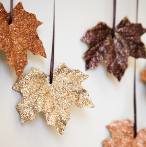 Glittery Fall Leaves Garland 