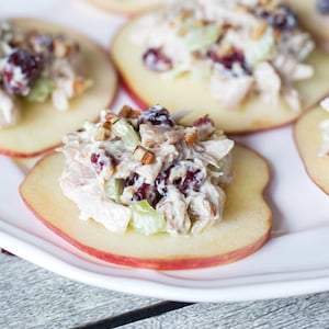 Cranberry Chicken Salad on Apple Slices