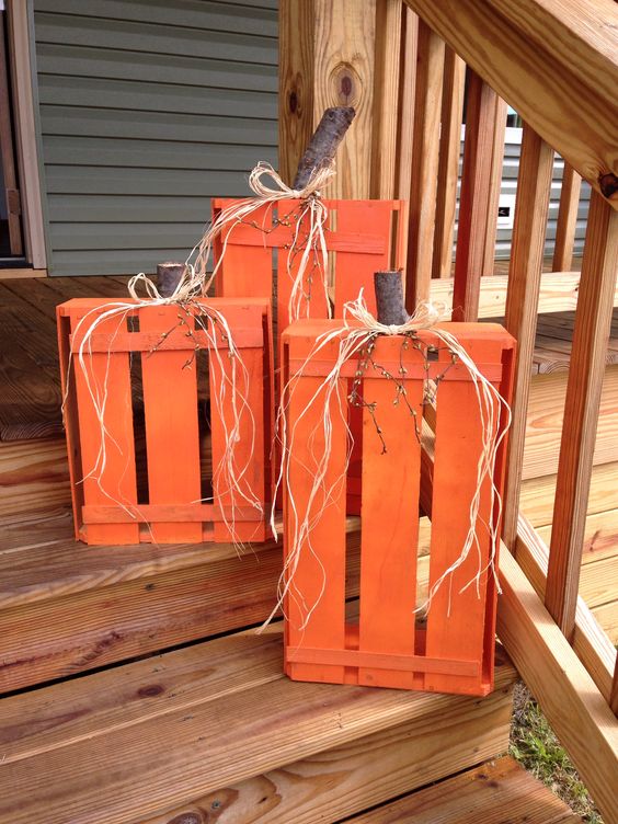 crate pumpkins fall halloween decoration