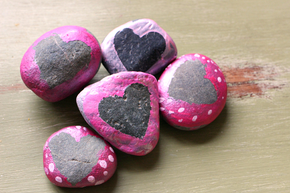 heart rocks for valentines day for kids