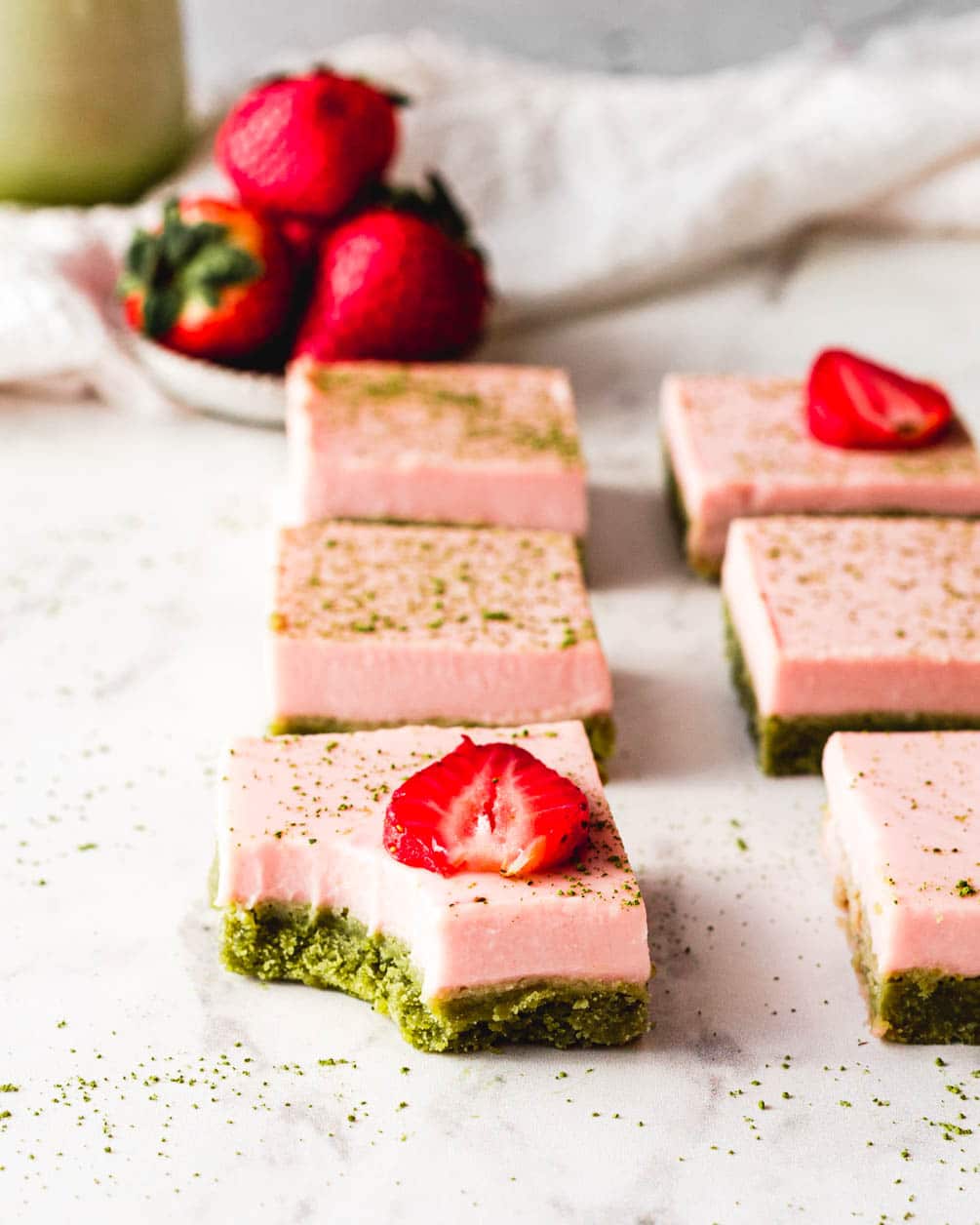 matcha strawberry cream bars 1