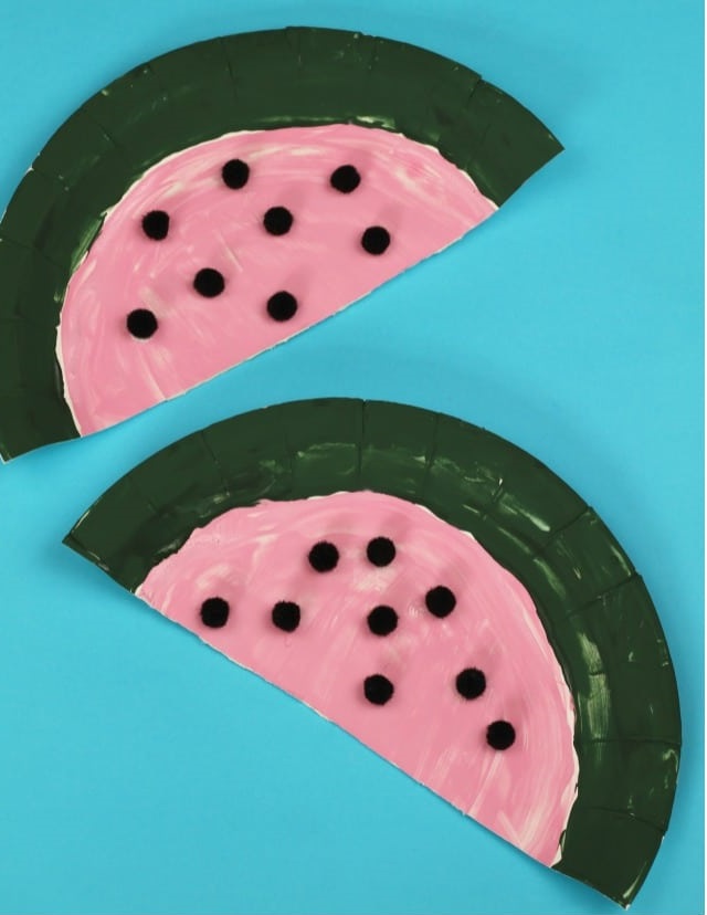 paper plate watermelon craft for kids