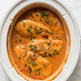 slow cooker creamy tomato basil chicken www.thereciperebel.com 600 1 of 15