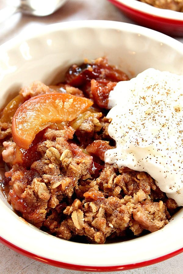 slow cooker peach crisp a