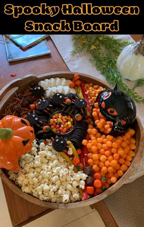 spooky halloween snack board