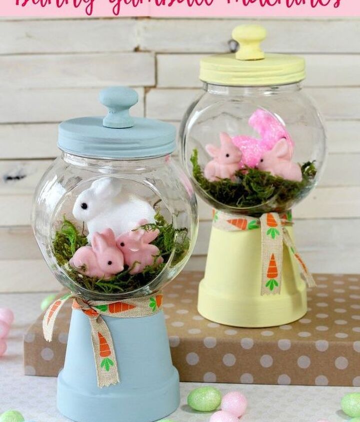 spring bunnies diy gumball machine craft crafts easter decorations seasonal holiday decor