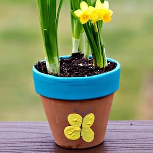 Thumbprint Butterfly on a Flower Pot