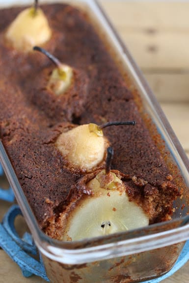 Vegan Maple Whole Pear Cake